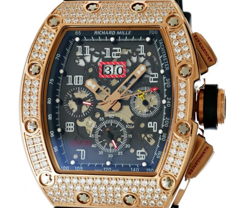 Richard Mille RM11 Flyback Chronograph Lub Xyoo Pob Zeb Diamond